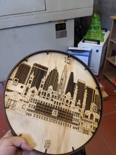 Đồng hồ gỗ custom nhiêu lớp 2