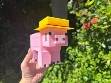 Mô hình heo đội mũ rơm – Minecraft 3