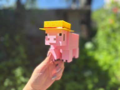 Mô hình heo đội mũ rơm – Minecraft 5
